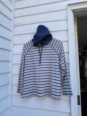 Catalina Navy Hooded Striped Pullover